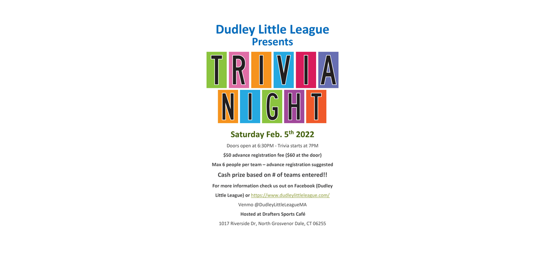 Dudley Little League Trivia Night